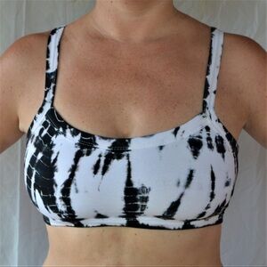 LotusTribeClothing Trinity Bra in Black and White Tie-Dye